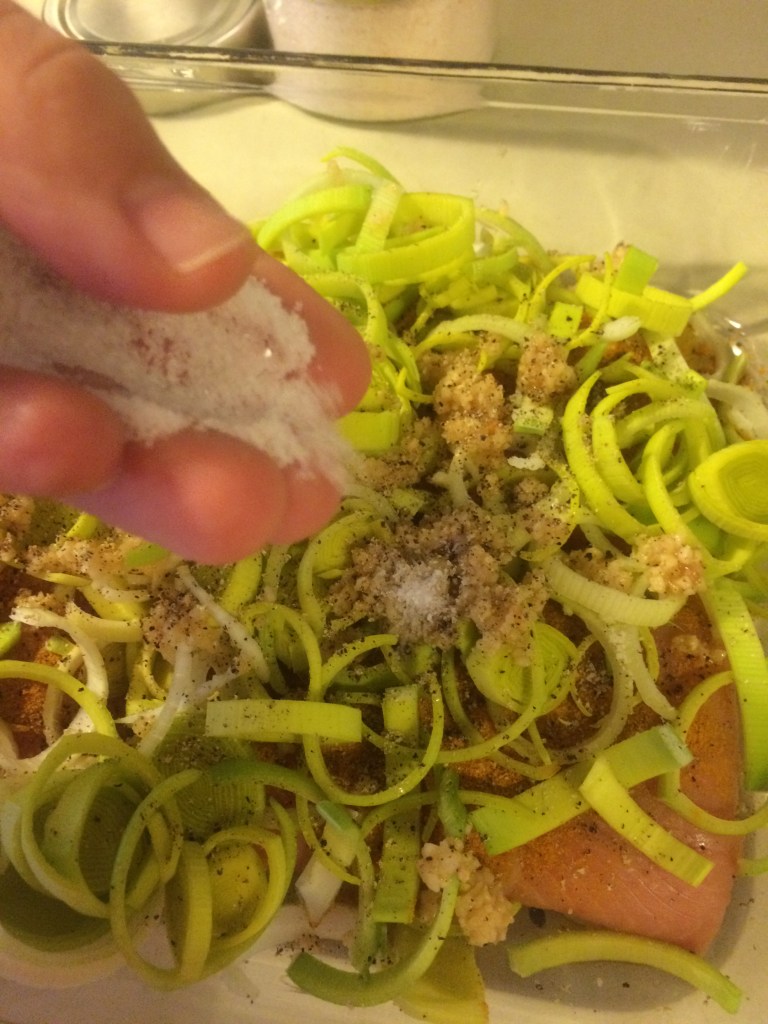 Baked Turmeric Salmon with Leeks