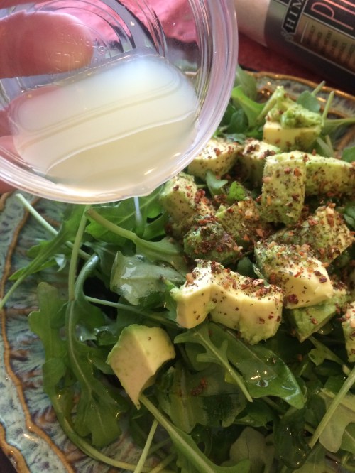 Arugula & Avocado Salad with Balsamic Citrus Drizzle~~The Crispy Cupboard