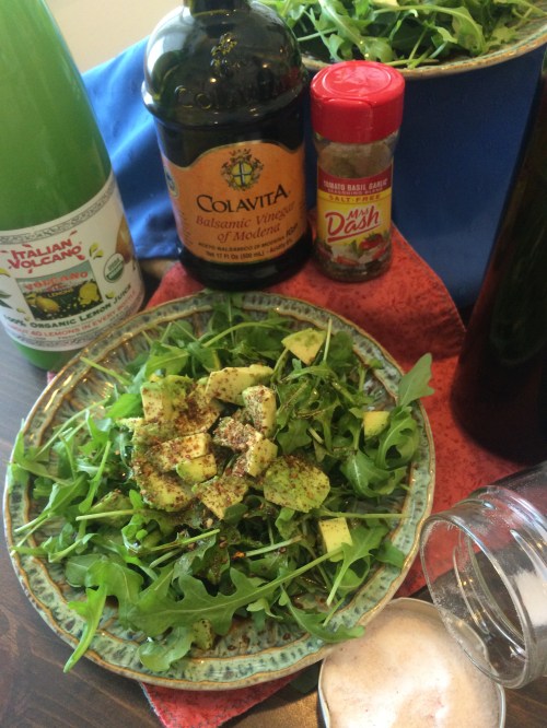 Arugula & Avocado Salad with Balsamic Citrus Drizzle~~The Crispy Cupboard